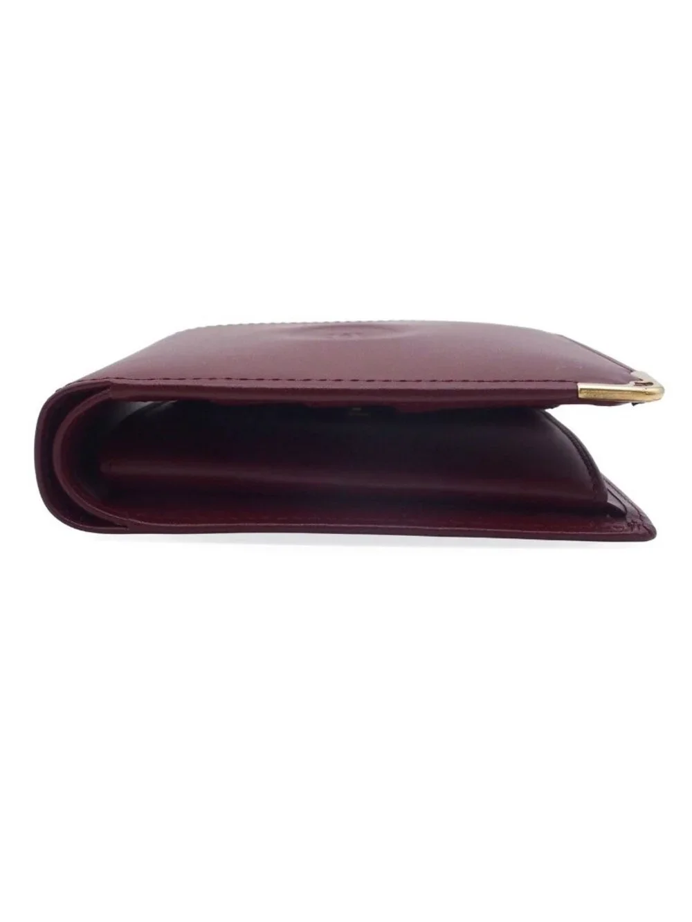 Cartier Must Bordeaux Leather Wallet with Coin Purse Bifold